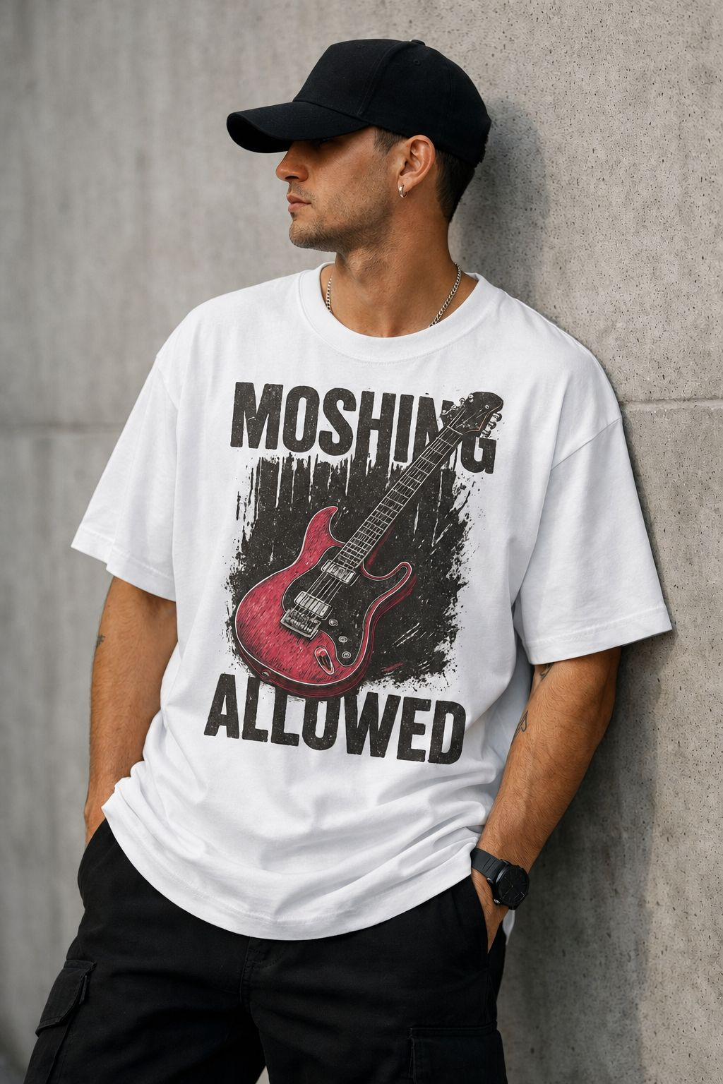 Moshing Allowed with Guitar Graphic T-Shirt